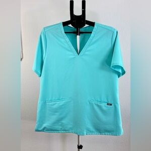 Figs Aqua Short Sleeve Women's Top
